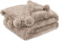 PAVILIA Tan Sherpa Throw Blanket by PAVILIA
