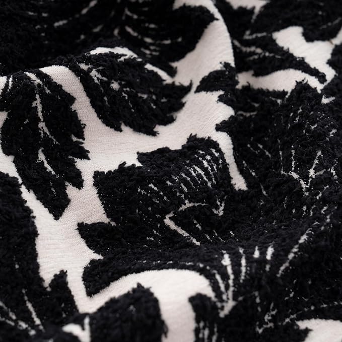 Yangest Chenille Floral Pillow Cover 20 x 20 Inches, Neutral Jacquard Square - Image 4