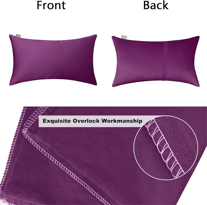 Thmyo 4-Pack 100% Cotton Lumbar Comfortable Solid Decorative Throw Pillow Case - Image 6