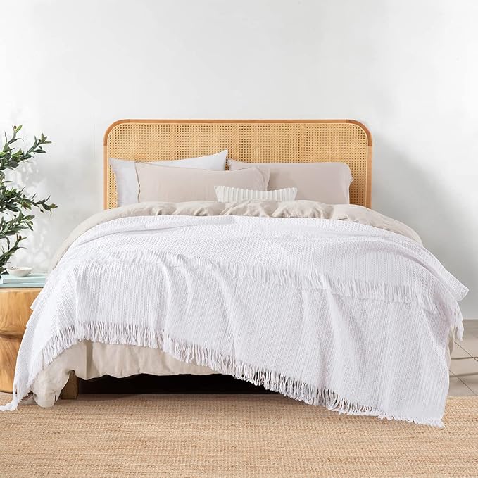 100% Cotton Waffle Queen Blanket by HORIMOTEHOME