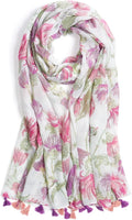 Scarf for Women Lightweight Soft Floral Leopard Printed Scarves Fall Winter by QIUTIMIY