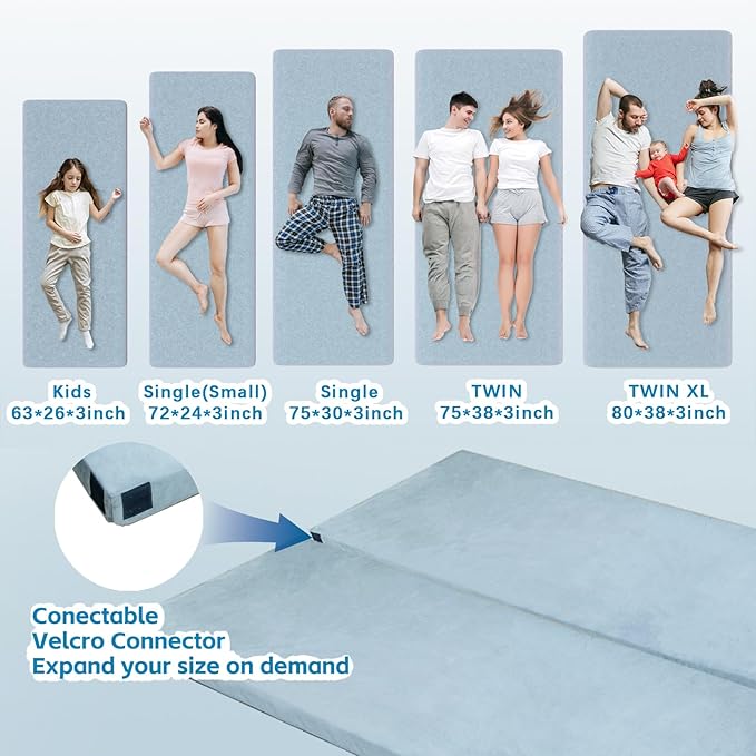 KingChii CertiPUR-US Memory Foam Camping Mattress, Portable Roll Up Travel Car - Image 4
