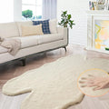 Light Brown Beige Fluffy Faux Fur Rugs by ORINOVA
