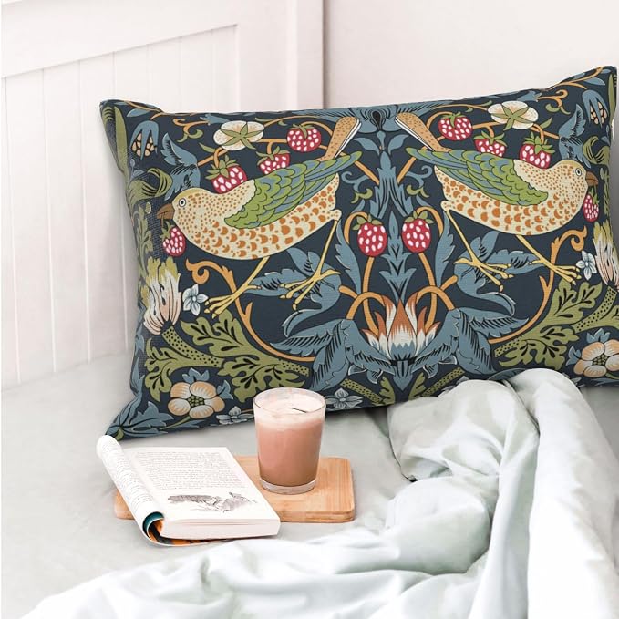 William Morris Vintage Floral Bird Strawberry Thief 20x12 inches Pillow Cover - Image 4