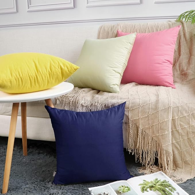 Thmyo 4-Pack 100% Cotton Comfortable Solid Decorative Throw Pillow Case - Image 3
