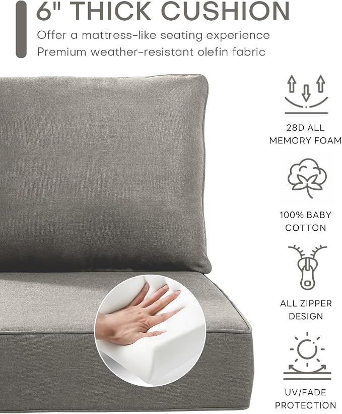 Luxury 24x24x6 Inch Outdoor Seat Cushions - Image 5