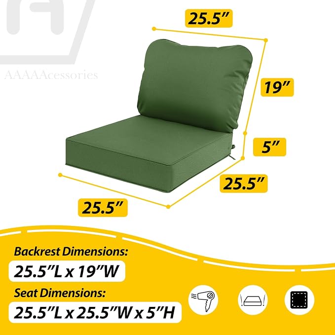 AAAAAcessories Outdoor Deep Seat Cushions, Waterproof, Fade-Resistant Patio - Image 5