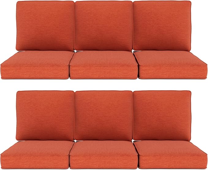 Outdoor Chair Cushions 23" x 24" x 4", Patio Deep Seat Replacement Cushions Set by Pugire