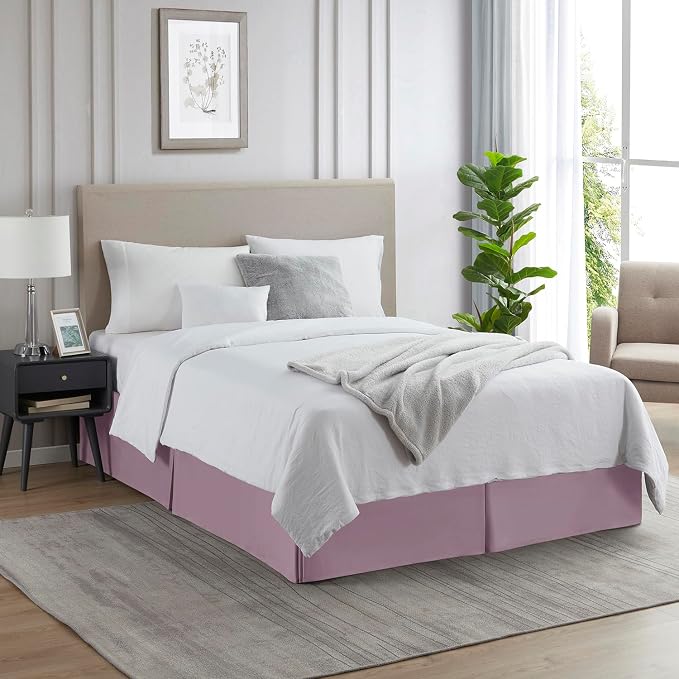 Nestl Dusty Purple Bed Skirt Cal King Size - Image 4