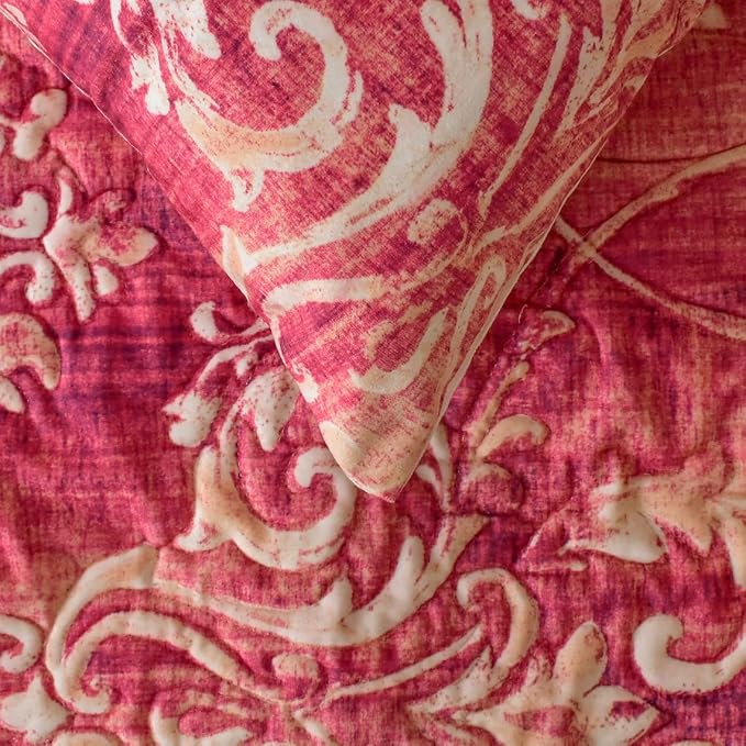 The HomeCentric King/Queen/Twin Pink Luxury CA King 86"x18" Bed Runner Without - Image 2