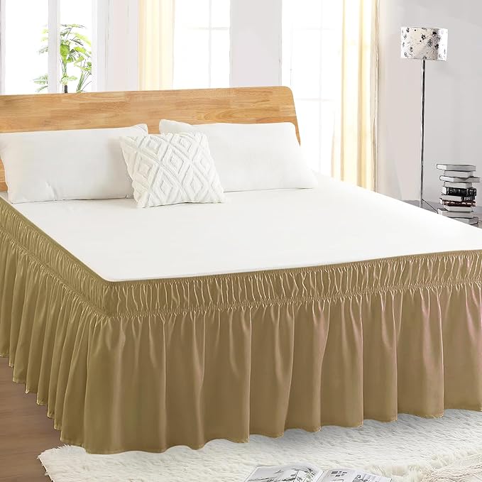 King Bed Skirt, Elastic Wrap Around Bed Skirt King Size, Bed Skirts - Image 5