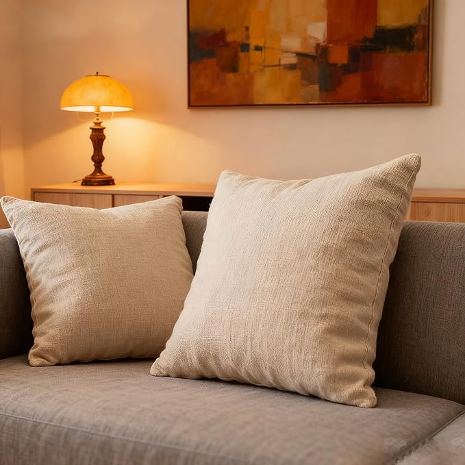 Throw Couch Pillow with Insert 18x18 Inches Set of 2 Square, Cute Modern Home - Image 2