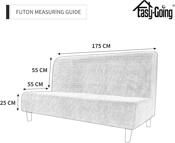 Easy-Going Stretch Futon Slipcover Armless Futon Bed Cover Furniture Protector - Image 5