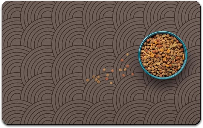 Dog Food Mat for Floors, Absorbent and Quick-Drying Pet Cat Food Mat, by QXWREL