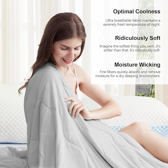 EASELAND Cooling Comforter King, Cold Touch Fabric Absorbs Body Heat, - Image 5
