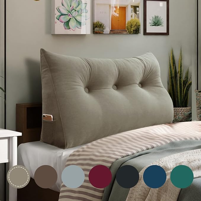 Wedge Headboard Pillow Dorm Room Reading Pillow Back Support by HOMECOZY
