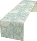 Marine Sea Turtle Table Runner, Ocean Beach Coral Starfish Seashell Table Runner by Unknown