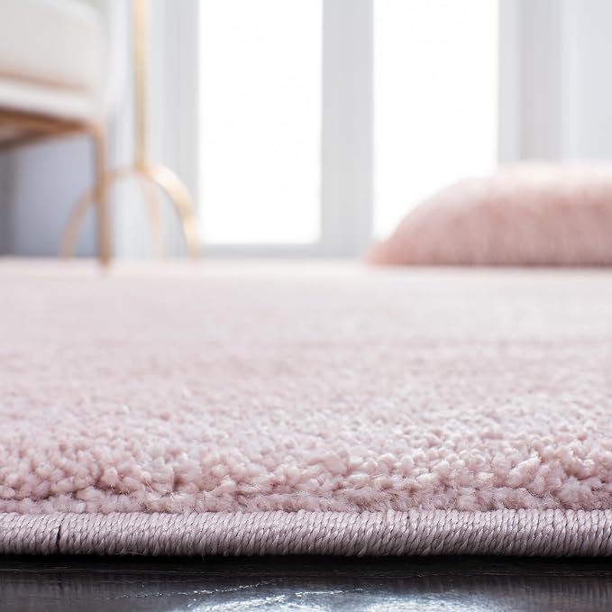 SAFAVIEH Pattern and Solid Collection 6'7" Round Pink PNS320 Non-Shedding Area - Image 4