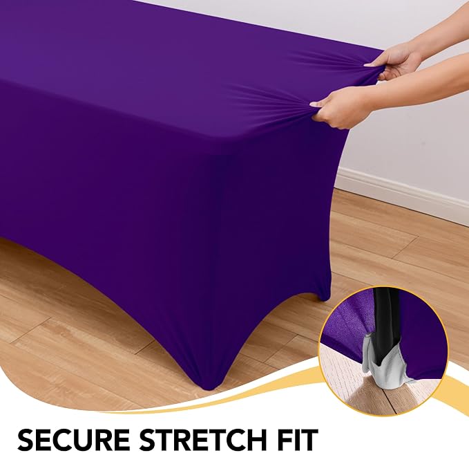 6-Pack Premium Purple Spandex Tablecloths - Image 3