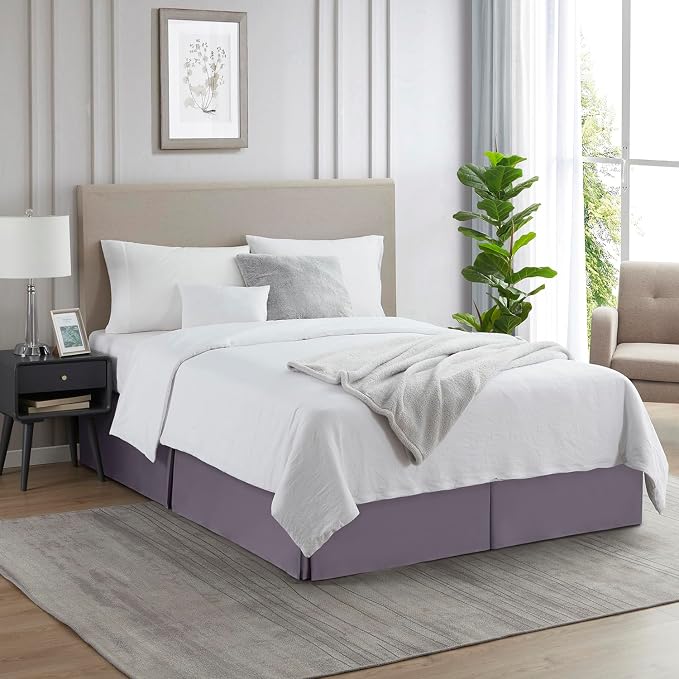 Nestl Grayish Purple Twin Bed Skirt - Image 4