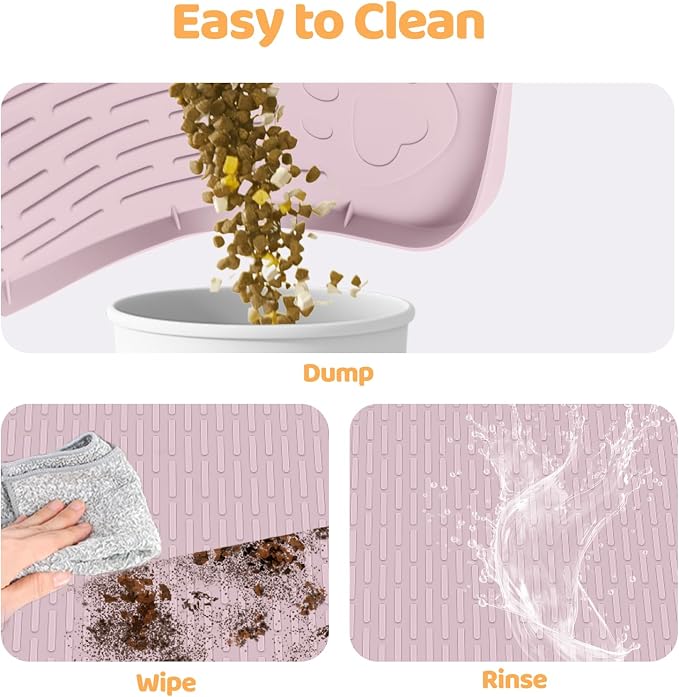 Dog Food Mat, Extra Large 34" x 22" Silicone Pet Feeding Mat - Image 5