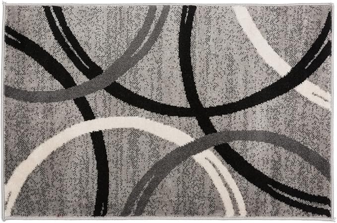 Rugshop Wavy Circles Design Accent Rug, Carpet - Image 2