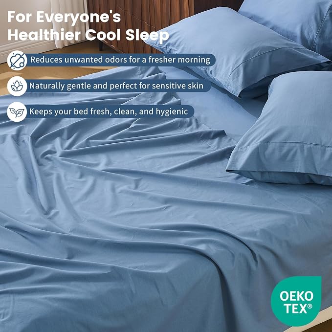 100% Linen Sheet Set Cal King Size Extra Deep Pocket Fits 18-24 Inch Mattress - Image 5