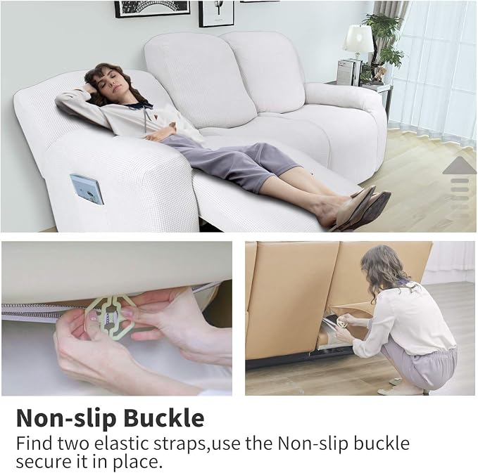 Easy-Going 6 Pieces Recliner Loveseat Stretch Sofa Slipcover Sofa Cover - Image 3