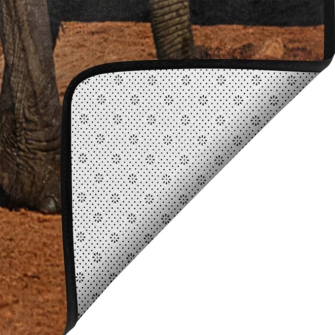 9CH African Elephant Sunset Area Rug, Non-Slip African Rugs - Image 4