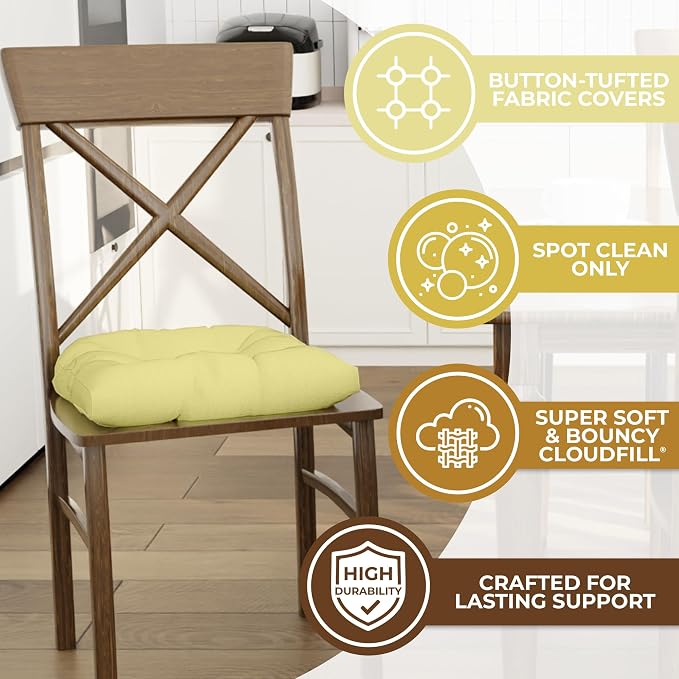 Klear Vu Gripper Overstuffed Universal Non-Slip Dining Chair Cushions - Image 2