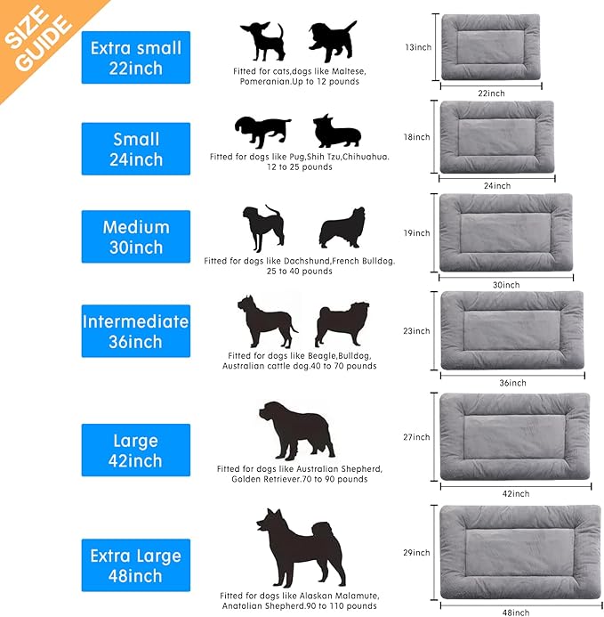 Dog Beds Crate pad for Extral Small Fit Metal, Utral Soft, Washable&Antislip - Image 2