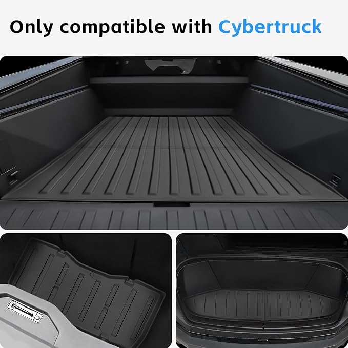 3Pcs for Tesla Cybertruck Trunk Mats Accessories 2024 2025 Custom Fit All - Image 2