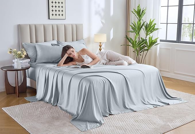 Pure Bamboo Twin Sheets, Genuine 100% Organic Viscose Derived from Bamboo Bed - Image 2