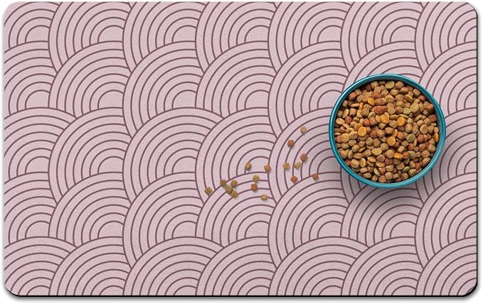 Dog Food Mat for Floors, Absorbent and Quick-Drying Pet Cat Food Mat, by QXWREL