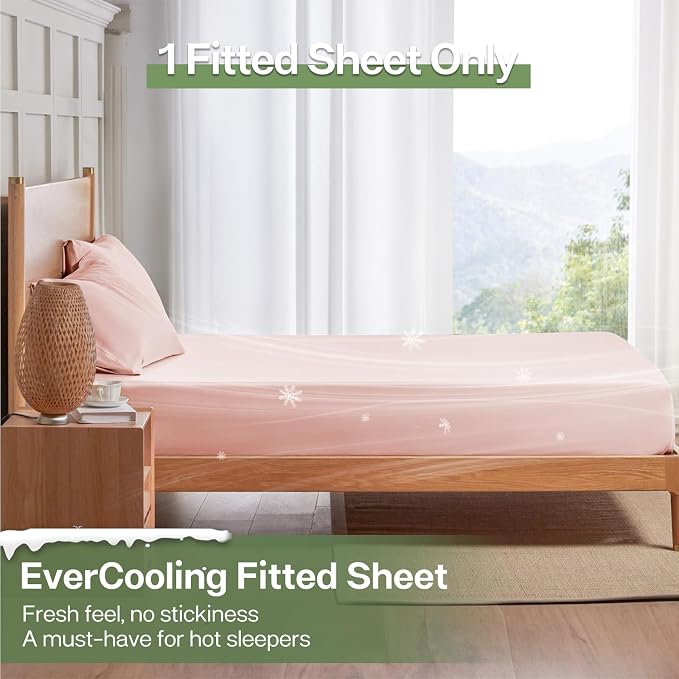 MR&HM King Fitted Sheet Only, Ultra-Soft Rayon Derived from Bamboo & Polyester - Image 3