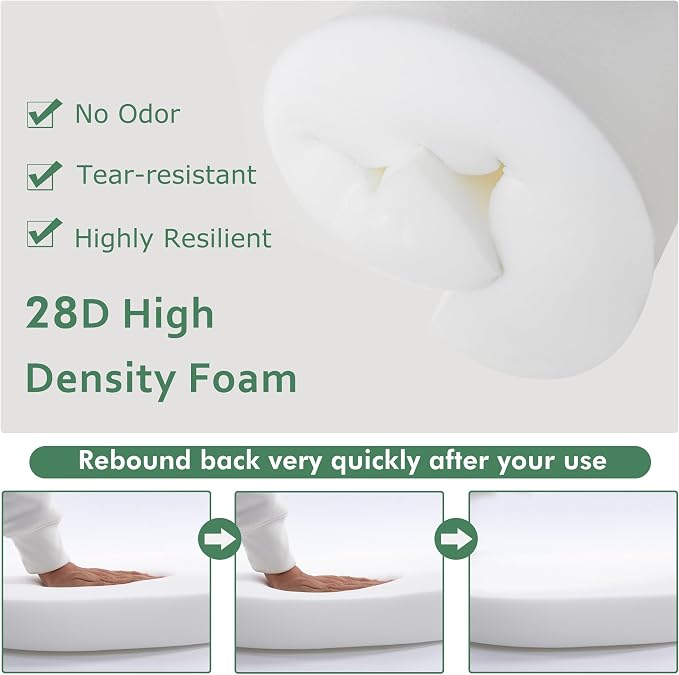 Outdoor Chair Cushions Set of 2: Waterproof & Fade Resistant Deep Seat Cushion - Image 5