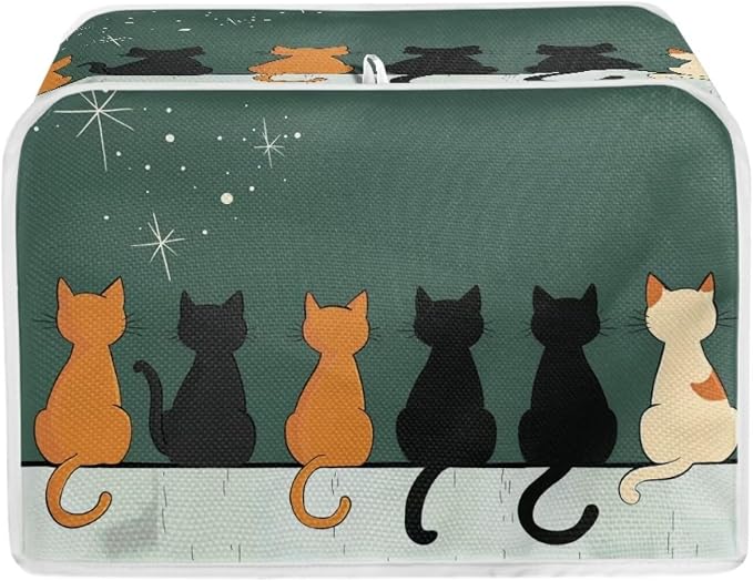 Cat Printed Bread Maker Cover, 2 Slice Kitchen Small Appliance, Toaster Cover by Baxinh