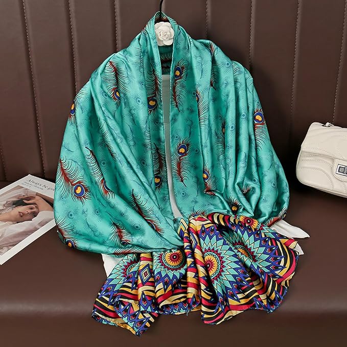 Fashion Scarves Scarf 100% Silk Feeling Scarf Silk Like Scarves Long - Image 4