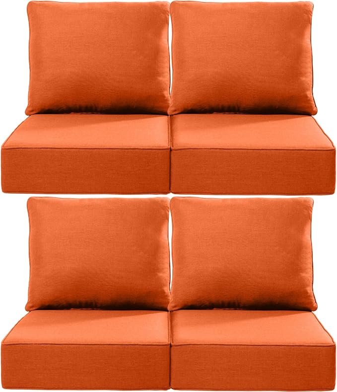 Luxury 24x24x6 Inch Outdoor Chair Cushions Set of 4 by ACTREST