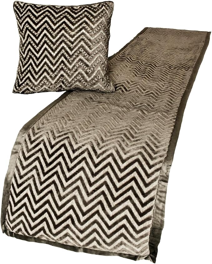 The HomeCentric King Queen Twin Grey Decorative Twin 53"x18" Bed Runner by TheHomeCentric
