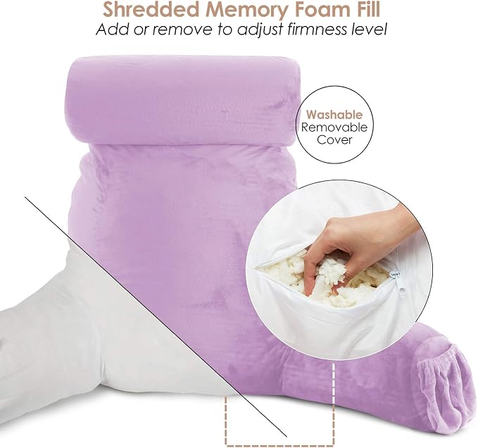Nestl Reading Pillow with Shredded Memory Foam Includes 2 Neck and Lumber - Image 5
