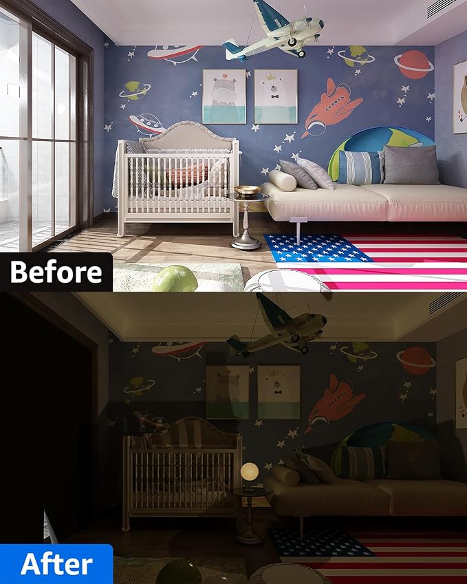 Sumobaby Blackout Curtains Portable 16"x40", NoDrill Black Out Window Cover - Image 6