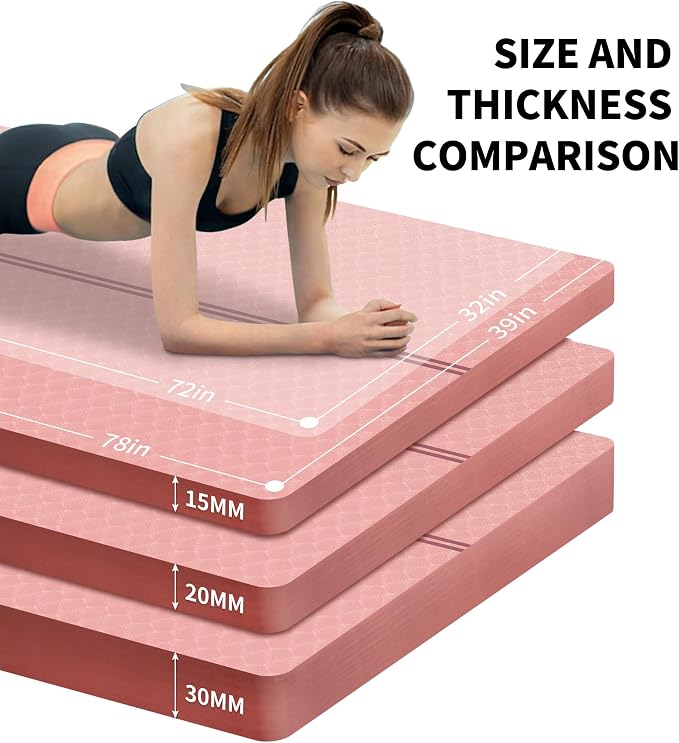 nuveti Large Exercise Mat - 15mm/20mm/30mm Thick Yoga Mat | Workout Mat - Image 4