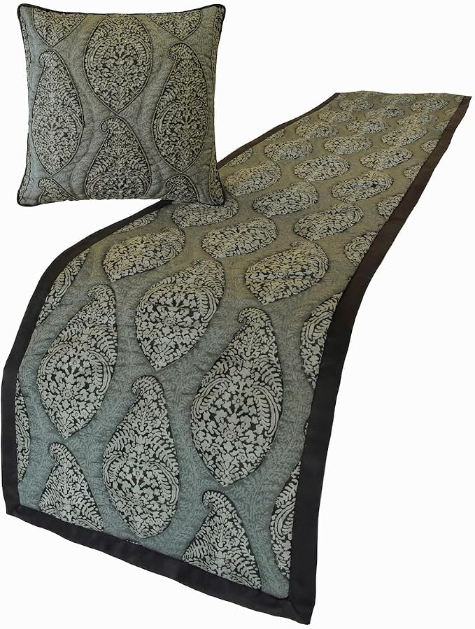 The HomeCentric King/Queen/Twin Grey Decorative Twin 53"x18" Bed Runner - Image 3