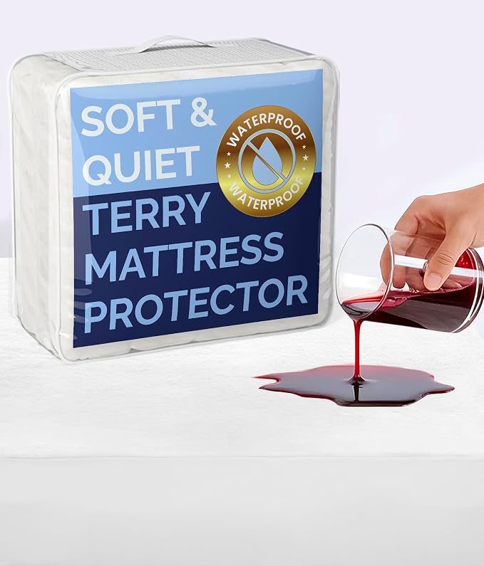 100% Waterproof Mattress Protector Or Your Money Back Twin Size-Premium Fitted by CGKUnlimited