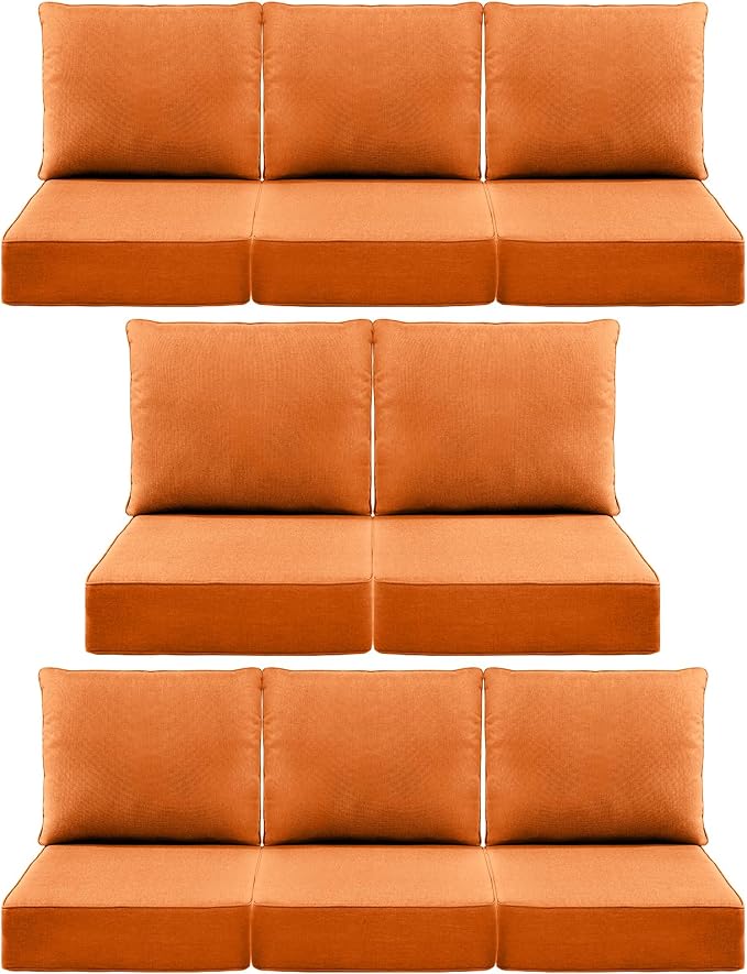 Luxury 6" Outdoor Cushions for Patio Furniture, Fade Resistant Couch Chair by Pugire