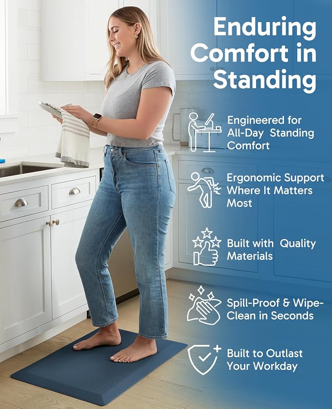 Ophanie Kitchen Mats for Floor, 3/4 inch Thick, 20x32 Anti Fatigue Cushioned Mat - Image 3