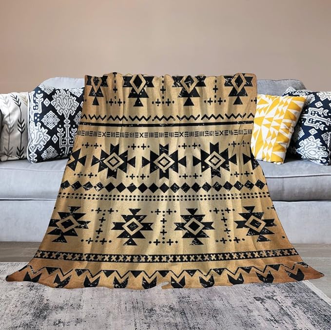 Tribal Aztec Throw Blanket, Southwestern Native Blanket, Vintage Ethnic - Image 6