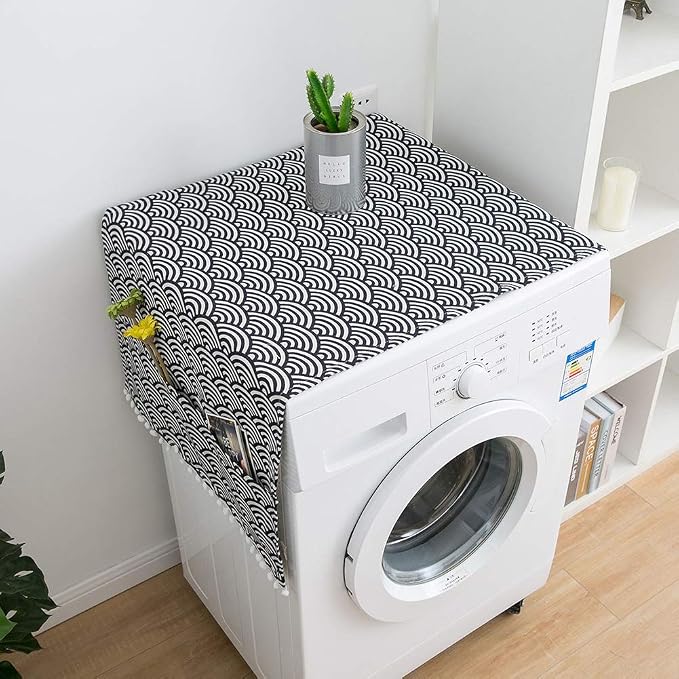 AKOAK 1 Pack 55 x 130cm /22 "x 51" Geometric Washing Machine Refrigerator Dust - Image 4