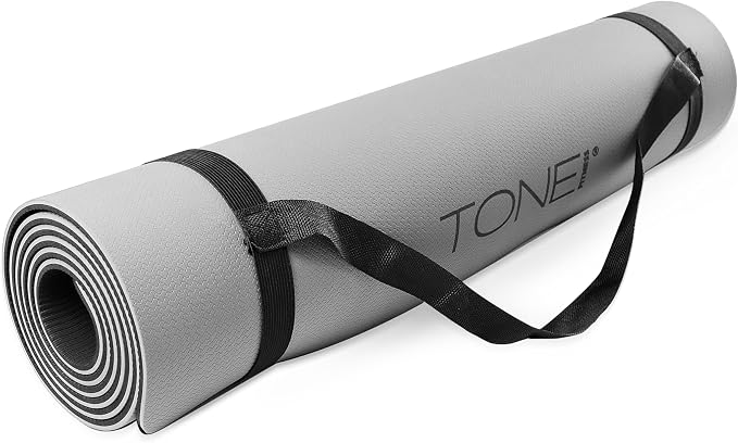 TONE Fitness Yoga Mat 1/4" Thick Non Slip Exercise & Pilates Mat - Image 2